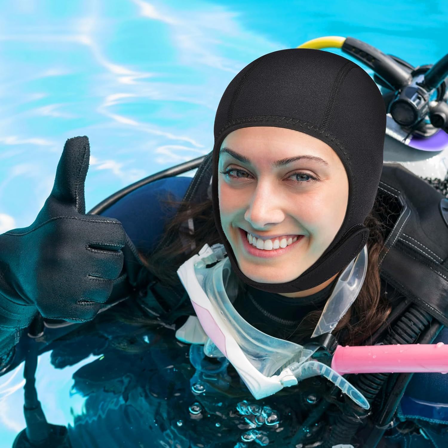 Scuba Dive Hood Swimming Cap 3 - Wetsuit 3Mm Neoprene ulasan dan harga