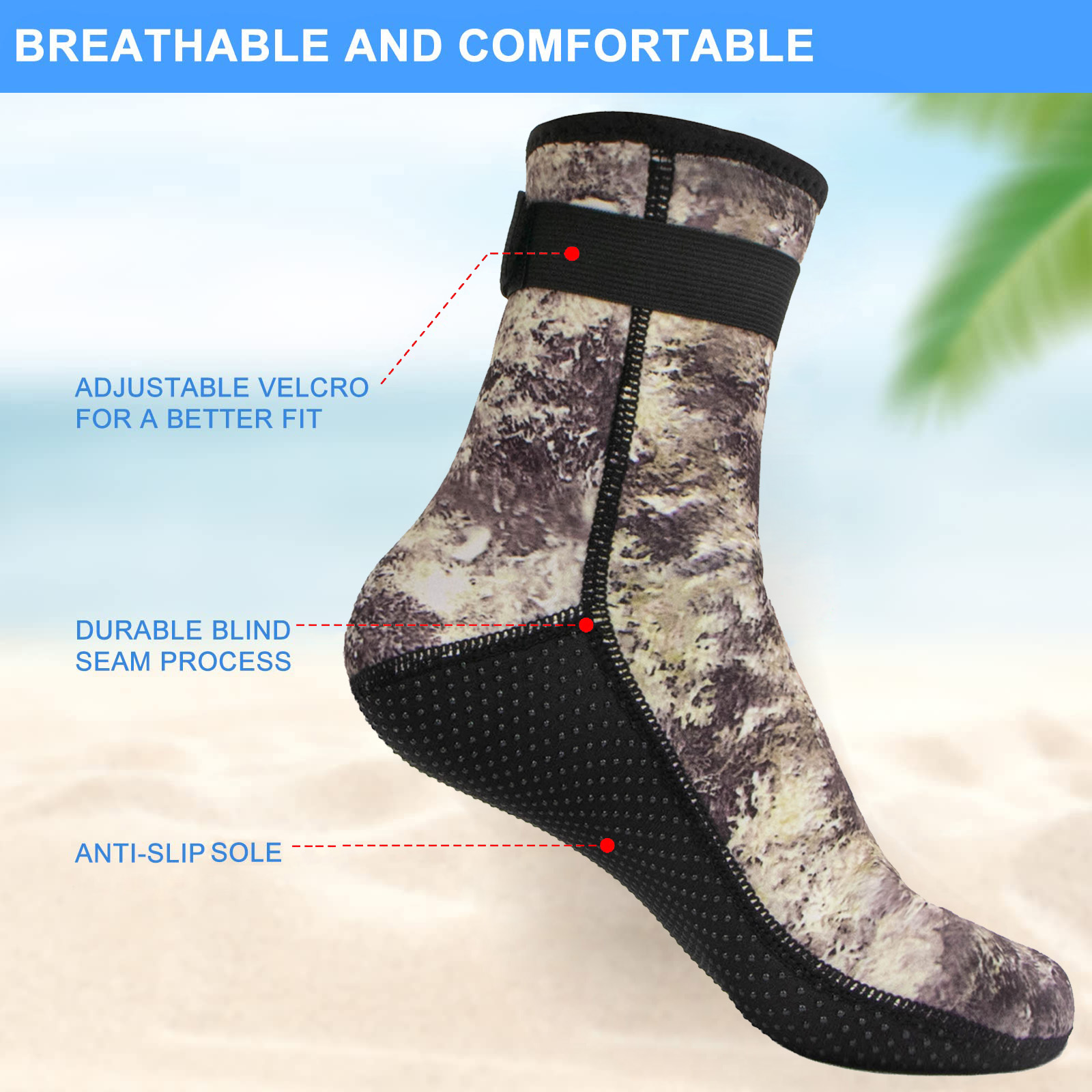 3mm Neoprene Water Socks Divin - Wetsuit 3Mm Neoprene ulasan dan harga