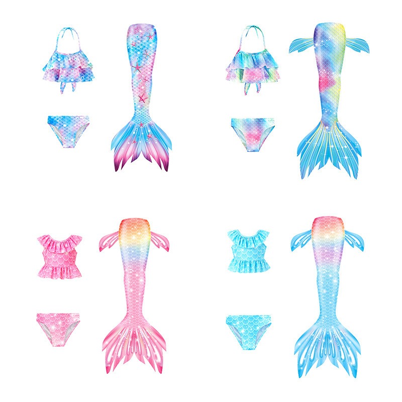 Girls Mermaid Tail Cosplay Cos - Aquatic Sports Wear ulasan dan harga