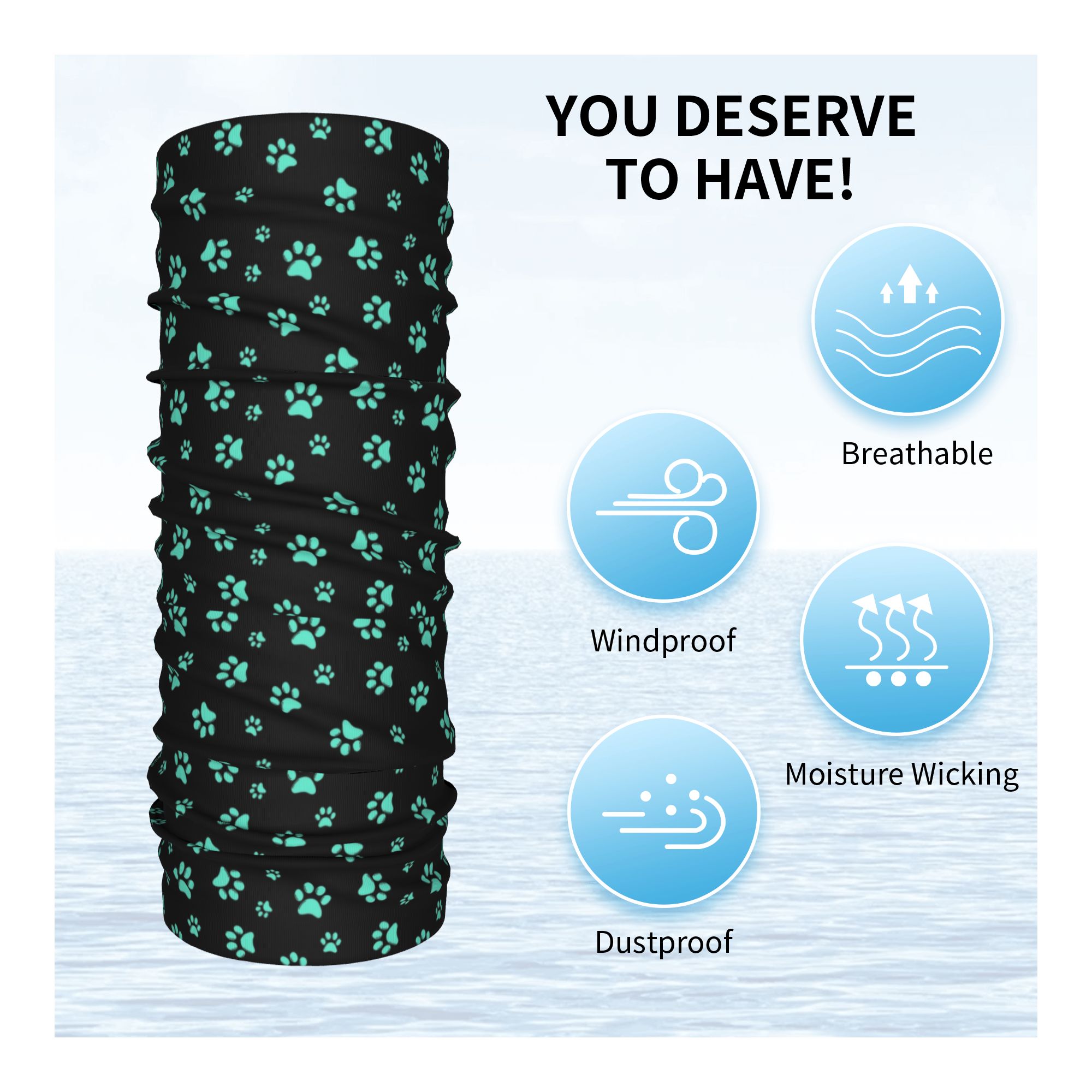 Custom Aqua Dog Paw Print Patt - Aquatic Sports ulasan dan harga
